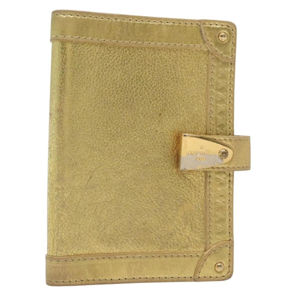 LOUIS VUITTON Suhari Agenda Partonaire PM Day Cover Gold R21048 Auth 139625